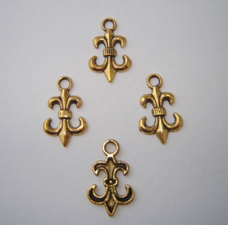 Charm-pandant auriu antichizat "fleur de lis"