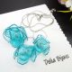 Set de bijuterii handmade unicat flori din plastic