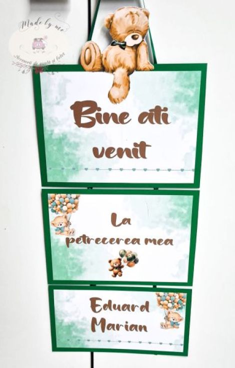 Placuta Bine ati venit urs cu baloane