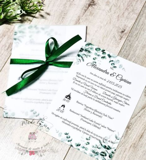 Invitatie nunta eucalipt