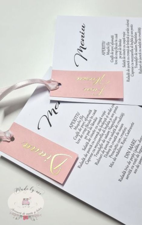 Meniu individual cu place card