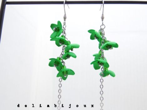 Cercei Handmade unicat cu flori cod1182