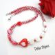 Colier handmade unicat - Inimi mbriate Simbol 
