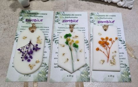 Set tablete parfumate din ceara de soia - Zambile