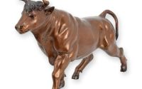 Taur-statueta din bronz masiv