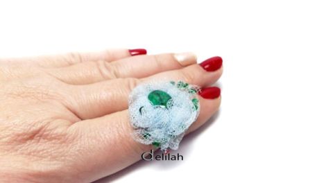 Inel din tulle roz lila chrysocolla IN067