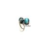 Inel reglabil doua sfere crazy lace albastre IN010