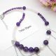 Colier handmade unicat - ametist cuart si perle c