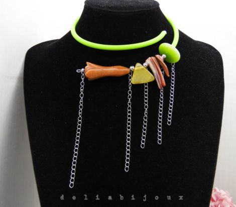 Colier handmade unicat - agate sidef cod1197