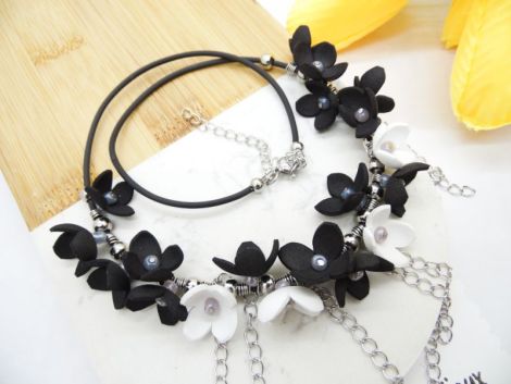 Colier handmade statement unicat -floral - foamira