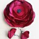 set floral brosa si cercei grena