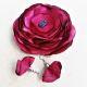 set floral brosa si cercei grena