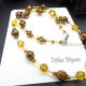 Colier handmade -margele nisip margele sticla co