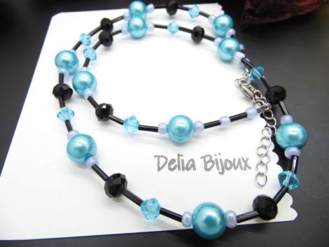 Colier handmade -margele nisip perle de sticla c