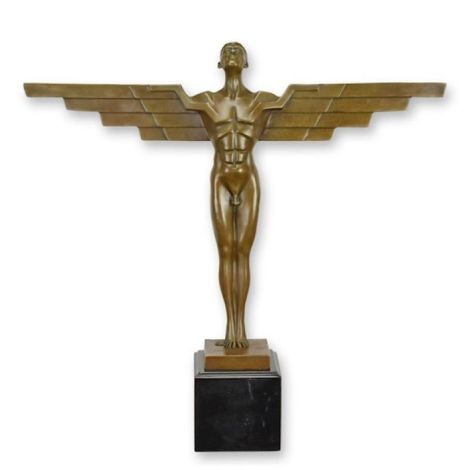 Icar-statueta Art Deco din bronz