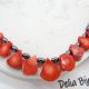 Colier handmade unicat - coral hematit cod1212