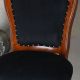 Scaun lemn mahon cu tapiterie catifea neagra