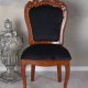 Scaun lemn mahon cu tapiterie catifea neagra