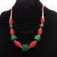 Set bijuterii handmade - malachit si cinabru cod1