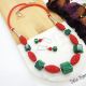 Set bijuterii handmade - malachit si cinabru cod1
