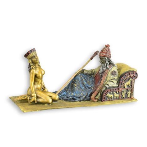 Scena orientala-statueta din bronz pictat