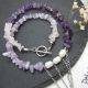 Colier handmade unicat - ametist cuart si perle c