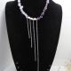 Colier handmade unicat - ametist cuart si perle c