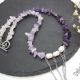 Colier handmade unicat - ametist cuart si perle c