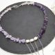 Colier handmade unicat - ametist cuart si perle c