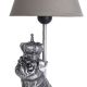 Lampa de masa cu un buldog argintiu cu coroana 