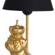 Lampa de masa cu un buldog auriu cu coroana 