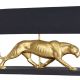 Lampa de masa cu un leopard auriu