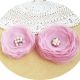set brose flori roz pal cu perle