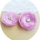 set brose flori roz pal cu perle