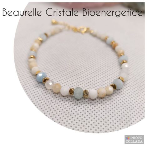 BRATARA OPAL ALB SI ACVAMARIN