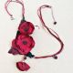 colier floral visiniu grena