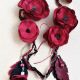 colier floral lung visiniu grena