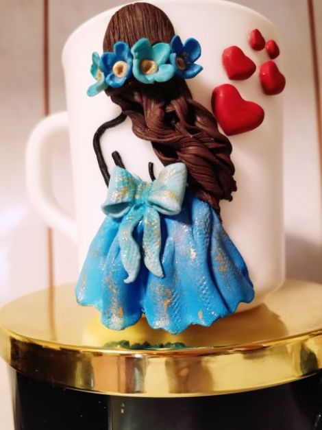 Cana personalizata Balerina Fimo