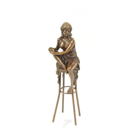 Doamna la bar-statueta din bronz