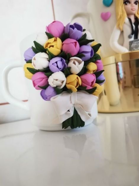 Cana lalele &quot;Spring&quot; din fimo