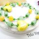 Colier handmade cu mrgele galbene i accente verz