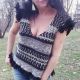 Knitted top with fancy accesories