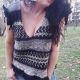 Knitted top with fancy accesories