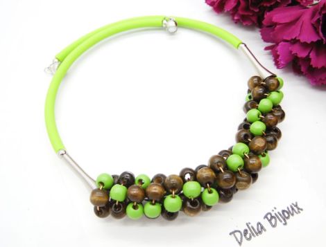 Colier statement handmade unicat - lemn cod1242