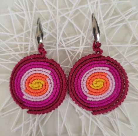 Cercei macrame circulari