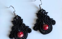 Cercei macrame negri