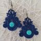 Cercei macrame Blue