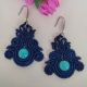Cercei macrame Blue