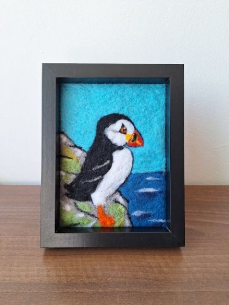 Tablou impaslit cu puffin