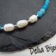 Colier handmade - agate frozen si perle cultura c